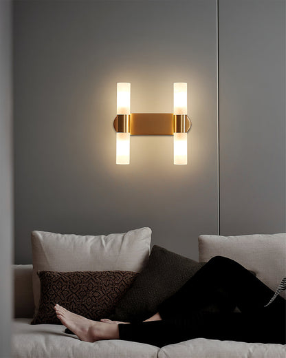 Modern Wall Sconce with Energy-Efficient LED Lighting for Bedroom, Hallway & Living Room | Classic Metal & Glass Indoor Fixture
