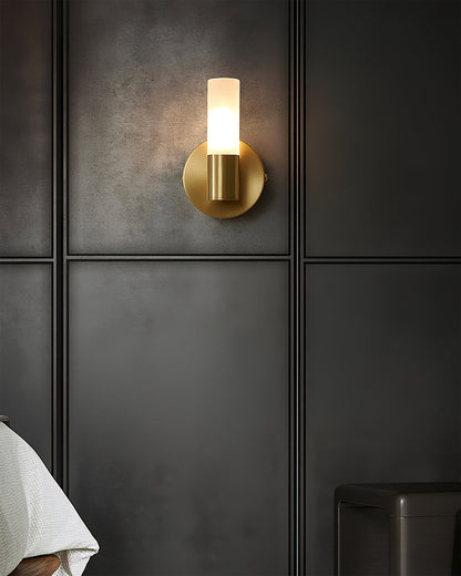 Modern Wall Sconce with Energy-Efficient LED Lighting for Bedroom, Hallway & Living Room | Classic Metal & Glass Indoor Fixture