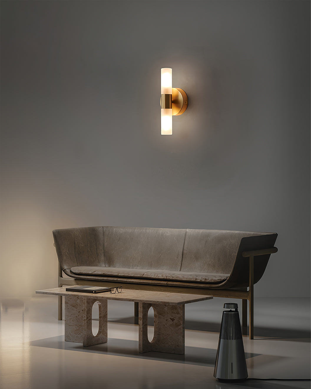 Indoor Wall Sconce Cylinder Frosted Glass Shade 3 Inch G9 Socket Hardwired Fixture Bathroom Hallway Bedroom Accent Lighting Gold Metal Frame