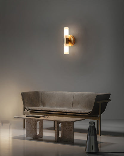 Modern Wall Sconce with Energy-Efficient LED Lighting for Bedroom, Hallway & Living Room | Classic Metal & Glass Indoor Fixture