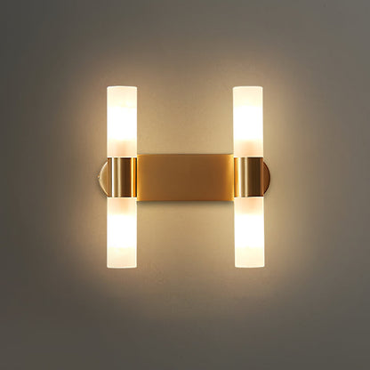 Modern Wall Sconce with Energy-Efficient LED Lighting for Bedroom, Hallway & Living Room | Classic Metal & Glass Indoor Fixture