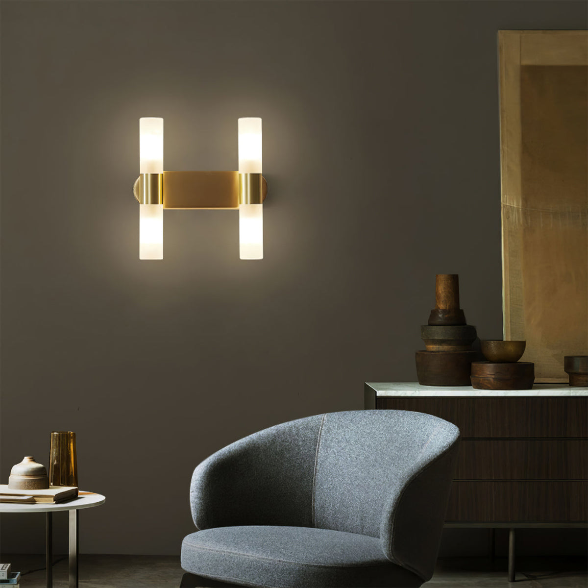 Modern Wall Sconce with Energy-Efficient LED Lighting for Bedroom, Hallway & Living Room | Classic Metal & Glass Indoor Fixture