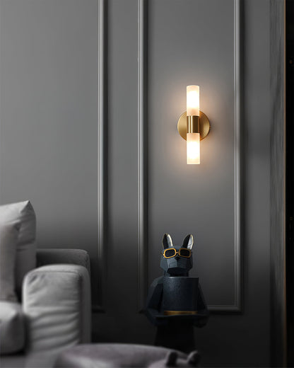 Modern Wall Sconce with Energy-Efficient LED Lighting for Bedroom, Hallway & Living Room | Classic Metal & Glass Indoor Fixture