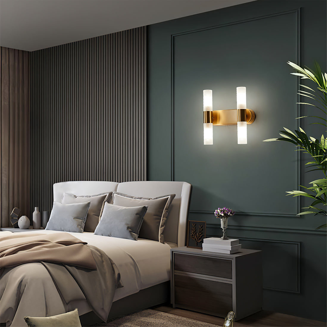 Modern Wall Sconce with Energy-Efficient LED Lighting for Bedroom, Hallway & Living Room | Classic Metal & Glass Indoor Fixture
