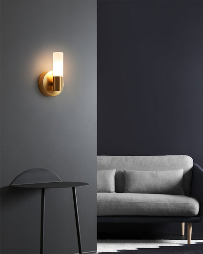 Modern Wall Sconce with Energy-Efficient LED Lighting for Bedroom, Hallway & Living Room | Classic Metal & Glass Indoor Fixture