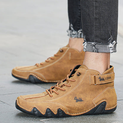 Supportive Leather Shoes with Arch Support Platform for All-Day Comfort – Breathable & Water-Resistant Non-Slip Sole for Men & Women