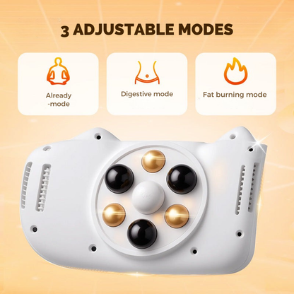 Cordless Abdominal Massager with Heat & Vibration for Digestive Comfort and Muscle Relaxation, Rechargeable Portable Belly Massage Device