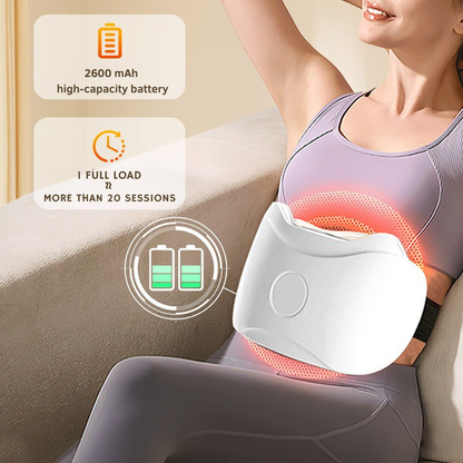 Cordless Abdominal Massager with Heat & Vibration for Digestive Comfort and Muscle Relaxation, Rechargeable Portable Belly Massage Device