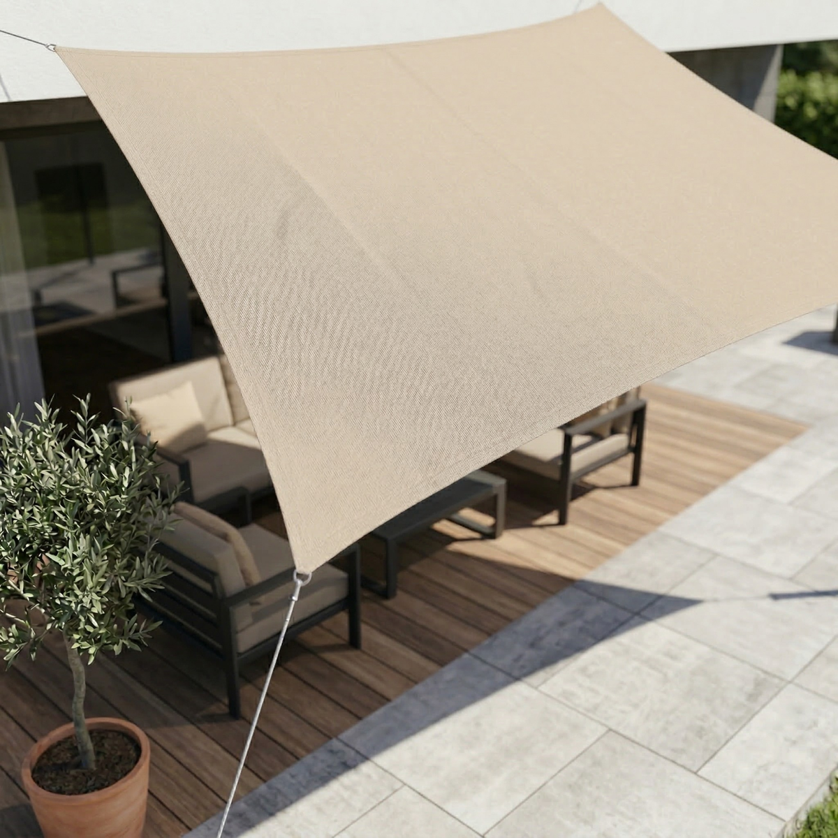 Rectangle Canopy Tarp 10×16.5 ft Waterproof Sunshade for Deck Yard Pool Balcony Pergola Gazebo Porch Awning 98% UV Block Shelter with Rope T