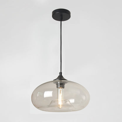 Transparent Glass Drop Fixture 11 Inch E26 E27 Socket Overhead Lighting for Kitchen Island Dining Table Breakfast Nook Entryway Foyer