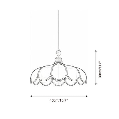 Woven Fiber Dome Ceiling Fixture with Wood Trim – 16 to 24 Inch Sizes – Adjustable Drop Suspension for Kitchens, Breakfast Nooks & Dining Ar
