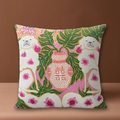 Bello Cushion Cover - Microfiber Blend, Artistic Dog Design