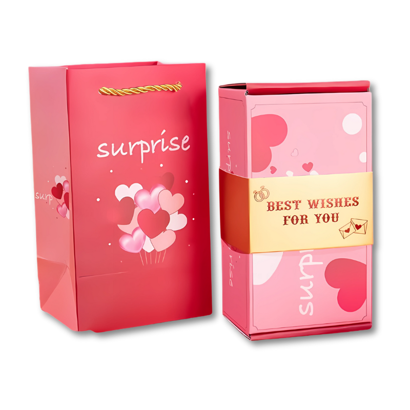 Pop-Up Surprise Gift Box with Spring-Loaded Compartments for Money, Notes & Keepsakes – Heart-Shaped DIY Present