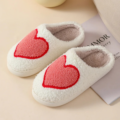Plush Memory Foam Slippers with Heart & Mushroom Designs for Indoor & Outdoor Wear – Cozy House Shoes