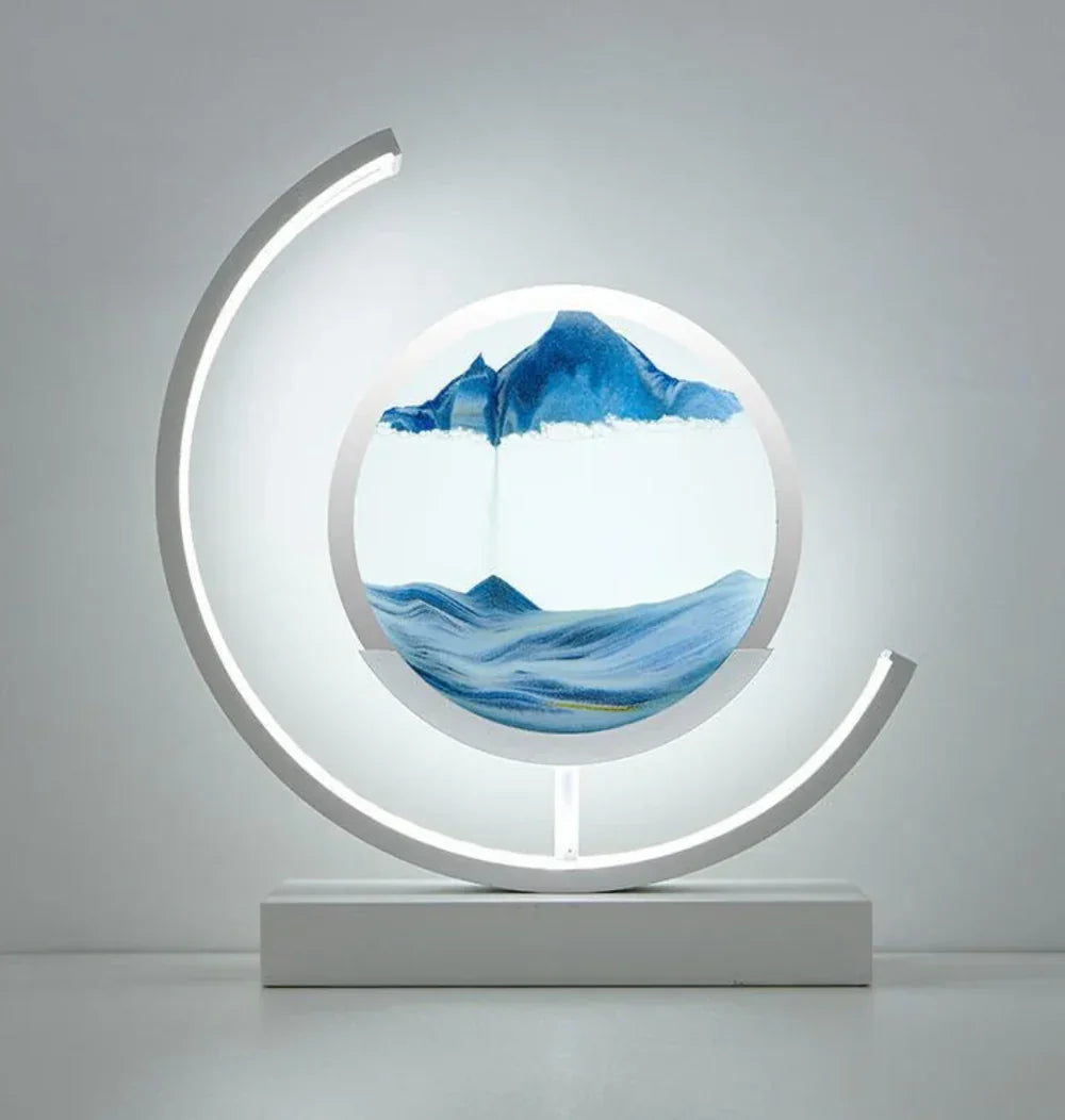 Ortekor Table Lamp with Elegant Sand Landscape Design | Unique Bedside or Desk Lighting for Serene Ambiance
