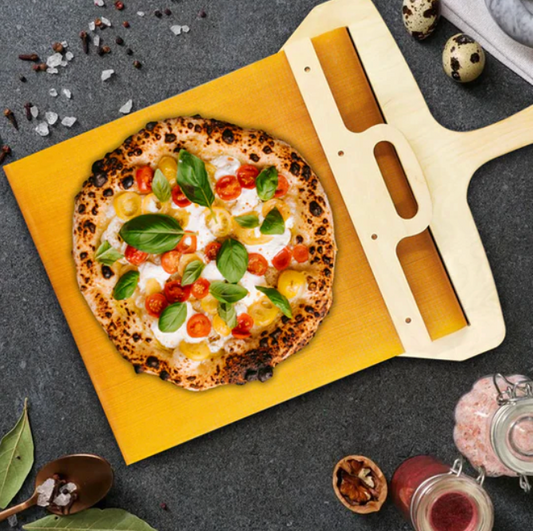 Wooden Pizza Peel with Sliding Non-Stick Surface for Easy Lifting & Transferring Homemade Pizzas Bread Pastries Oven Stone Outdoor Cooking