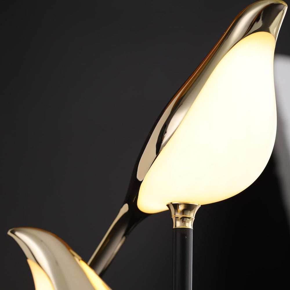 Sculptural Bird Accent Lamp with Integrated LED 22-Inch Gold Metal for Bedroom Nightstand Side Table Home Office Desk Modern Decorative Ligh