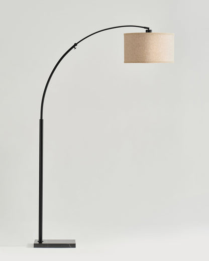 Arched Metal Reading Lamp with Marble Base 76 in Height for Living Room & Bedroom