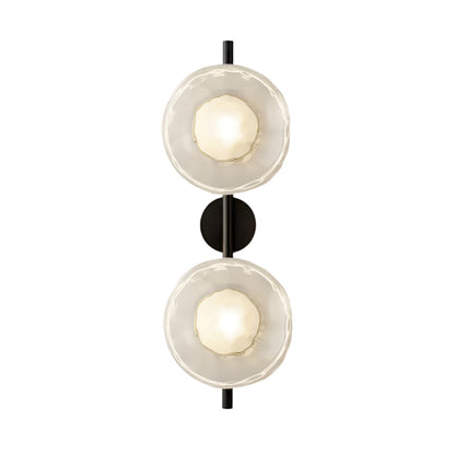 Modern Glass Sconce Light for Bedroom Hallway | Textured LED Wall Fixture Black or Gold Finish | Indoor Ambient Lighting