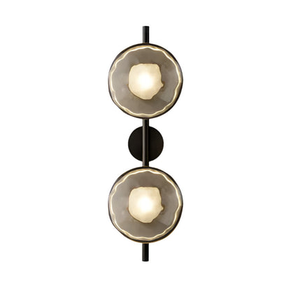 Modern Glass Sconce Light for Bedroom Hallway | Textured LED Wall Fixture Black or Gold Finish | Indoor Ambient Lighting