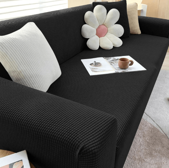 Stretch Sofa Cover Non-Slip Ribbed Jacquard Couch Slipcover Protector for Living Room