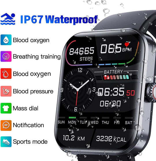 Smart Watches Fitness Tracker Bluetooth Smartwatch, Smart Fitness Watch with Step Tracker and Sleep Tracking, Sports Watch for Running