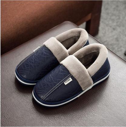 Waterproof Plush-Lined House Slippers with Anti-Slip Sole for Indoor & Outdoor Winter Comfort
