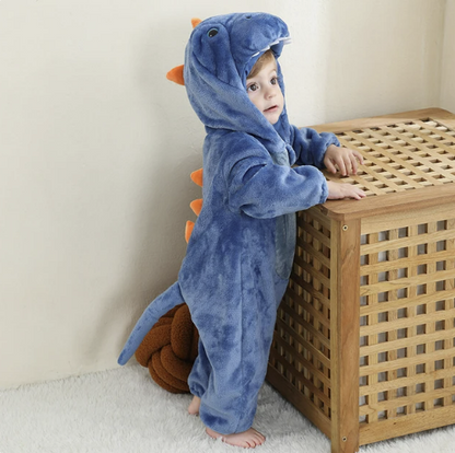 Infant Zip-Up Hooded Sleeper with Animal Character Costume Design for Boys & Girls | Soft Cotton Poly Blend Loungewear Pajamas for Babies 0-