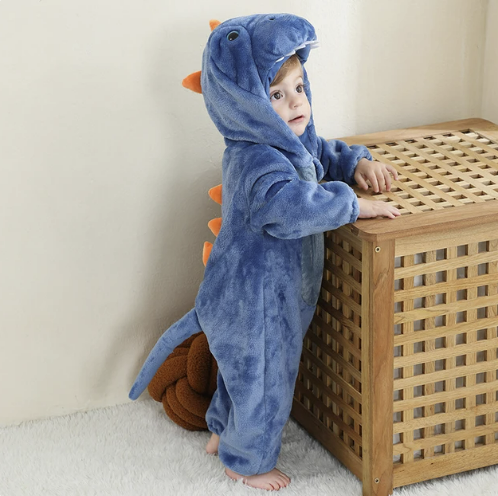 Soft Baby Animal Onesie Costume with Hood – Full-Zip Fleece Outfit for Infants & Toddlers – Home, Playdates & Photo Ops