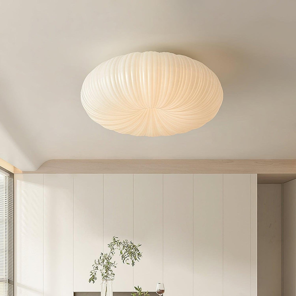 Round Flush Mount LED Light with Remote Control White 22 Inch Dimmable for Bedroom Living Room Kitchen Modern Low Profile Fixture