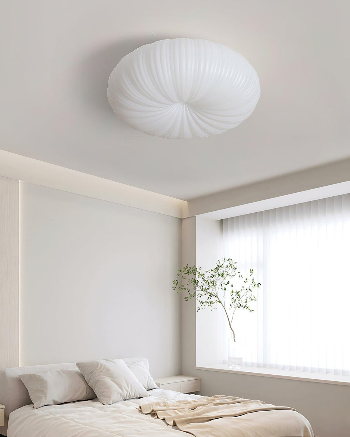 LED Flush Mount Ceiling Fixture White Acrylic 18 in Dimmable Remote Control for Bedroom Living Room Hallway Modern Low Profile Indoor Lighti