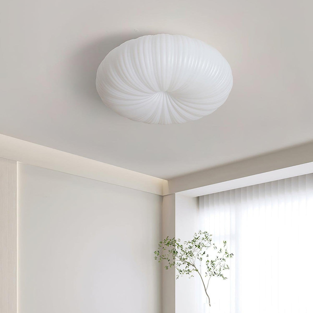 Round Flush Mount LED Light with Remote Control White 22 Inch Dimmable for Bedroom Living Room Kitchen Modern Low Profile Fixture