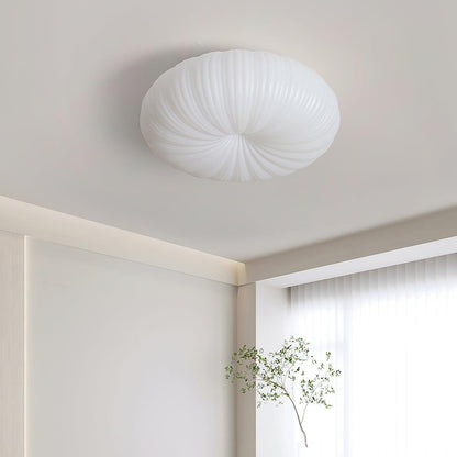 Round Flush Mount LED Light with Remote Control White 22 Inch Dimmable for Bedroom Living Room Kitchen Modern Low Profile Fixture