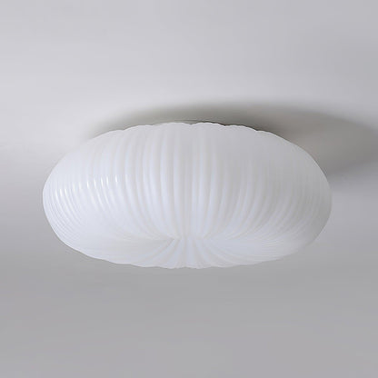 Round Flush Mount LED Light with Remote Control White 22 Inch Dimmable for Bedroom Living Room Kitchen Modern Low Profile Fixture
