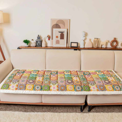 Quilted Cotton Furniture Protector Cover Anti-Slip Couch Cushion Pad for Sofa Chair Loveseat Pet-Friendly Washable Mat for Living Room
