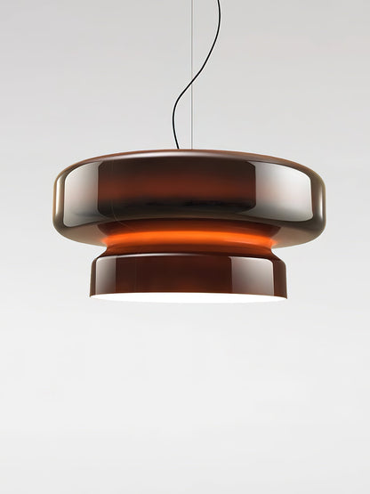 Glass Sphere Hanging Light Fixture LED Adjustable Height Brown 16 Inch Modern Ceiling Lamp for Kitchen Island Dining Room Breakfast Nook Liv