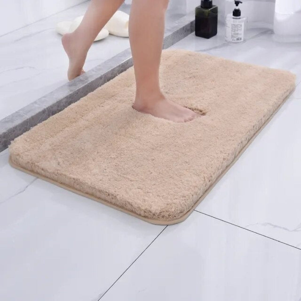 Microfiber Bath Mat Non-Slip Rubber Backing Quick Dry Soft Plush Bathroom Rug Floor Absorbent Water Wicking Shower Safe Machine Washable for