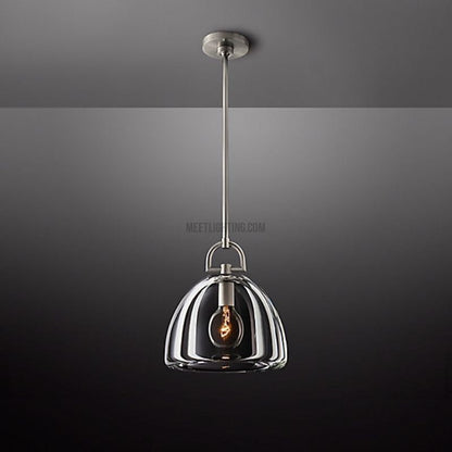 Glass Dome Hanging Light Fixture Adjustable Height Kitchen Island Pendant 7-14 Inch Ceiling Downlight