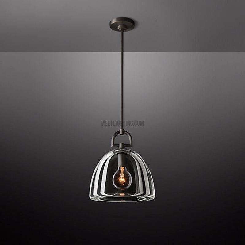 Glass Dome Hanging Light Fixture Adjustable Height Kitchen Island Pendant 7-14 Inch Ceiling Downlight