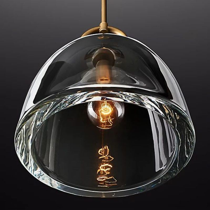Glass Dome Hanging Light Fixture Adjustable Height Kitchen Island Pendant 7-14 Inch Ceiling Downlight