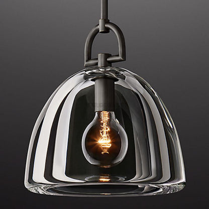 Glass Dome Hanging Light Fixture Adjustable Height Kitchen Island Pendant 7-14 Inch Ceiling Downlight