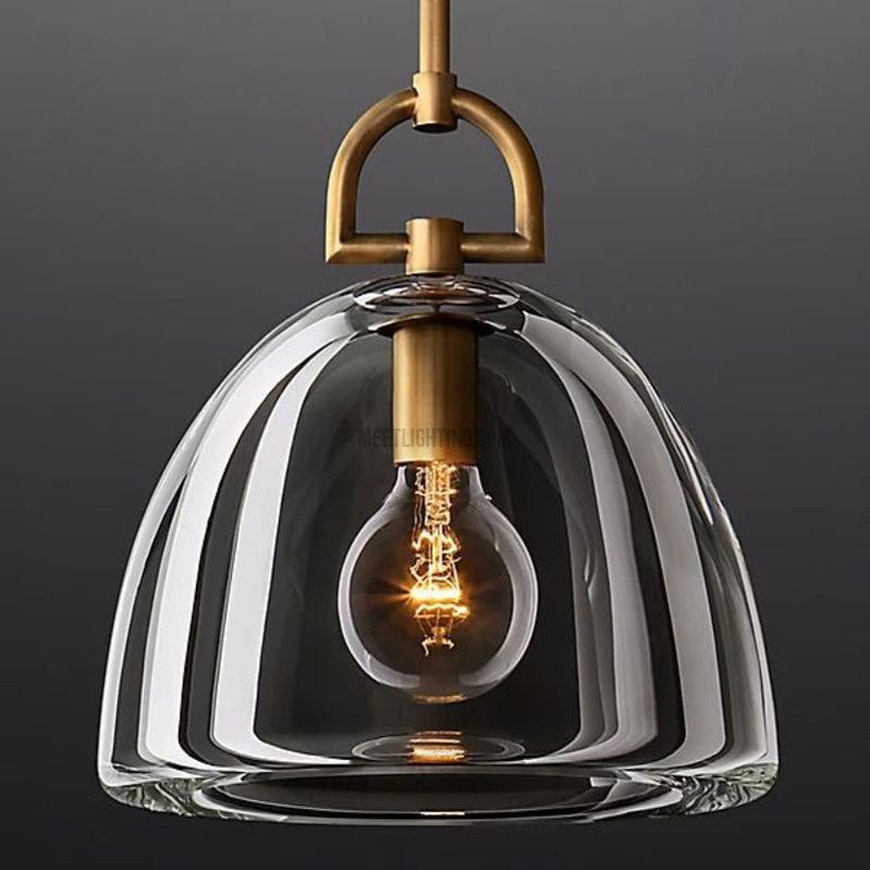 Glass Dome Hanging Light Fixture Adjustable Height Kitchen Island Pendant 7-14 Inch Ceiling Downlight