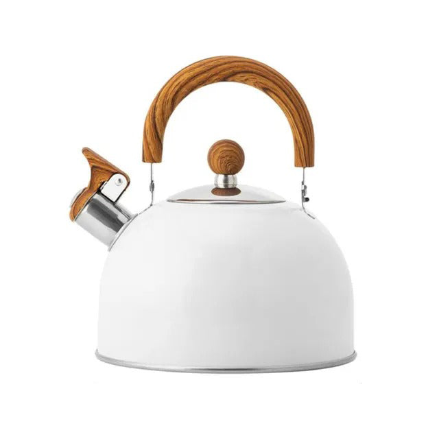 Stainless Steel Whistling Tea Kettle 2.5 Quart & 3 Quart for Gas Electric Induction Stovetop | Heat Resistant Handle | Water Boiler Teapot