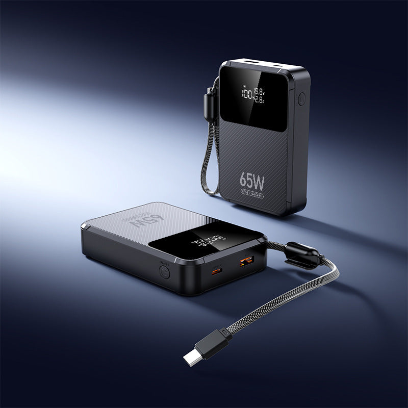 Portable Power Bank with 65W Fast Charging & Digital Display | Multi-Device Charging Solution