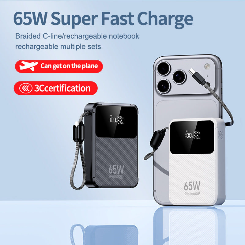 Portable Power Bank with 65W Fast Charging & Digital Display | Multi-Device Charging Solution