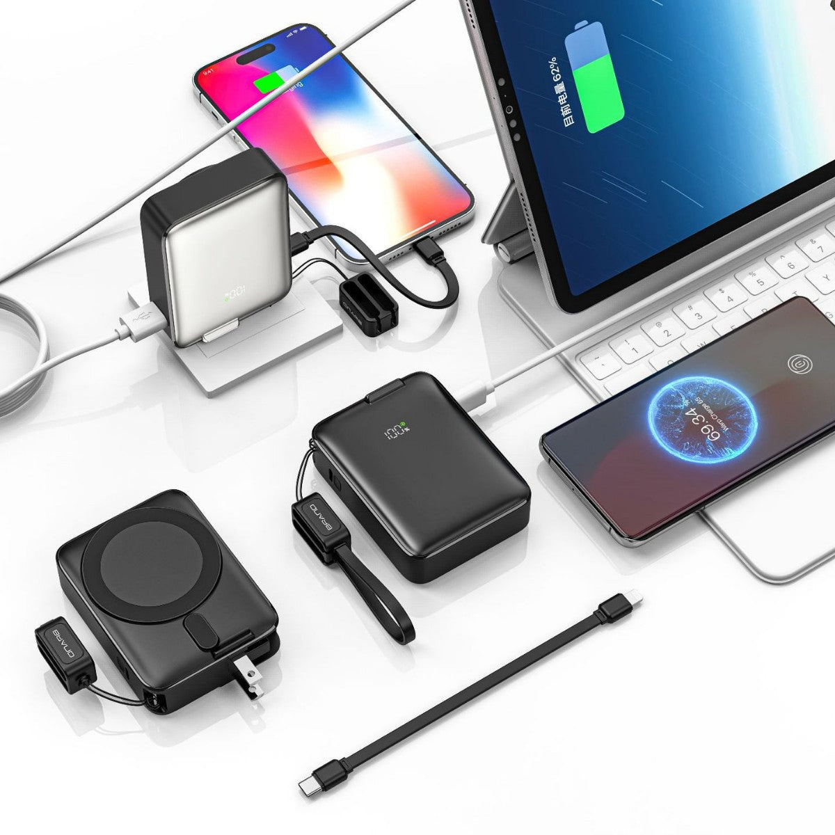 Portable Power Bank with Magnetic Charger & LED Display | Efficient Charging for On-the-Go