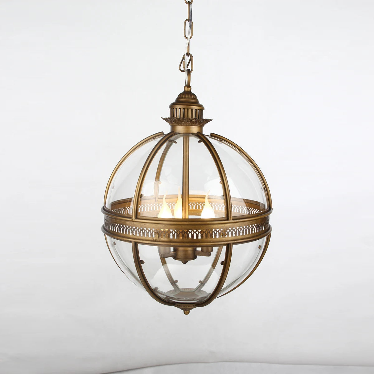 Spherical Glass Shade Ceiling Light E12 Socket Hardwired Overhead Fixture for Dining Table Kitchen Island Breakfast Nook Modern Farmhouse