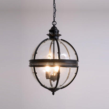 Spherical Glass Shade Ceiling Light E12 Socket Hardwired Overhead Fixture for Dining Table Kitchen Island Breakfast Nook Modern Farmhouse