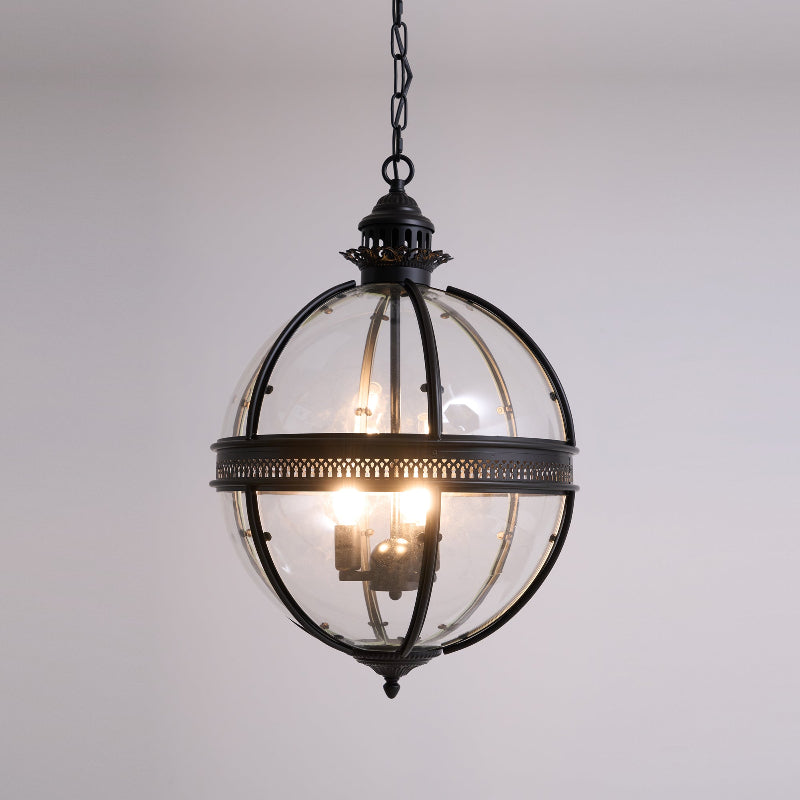 Spherical Glass Shade Ceiling Light E12 Socket Hardwired Overhead Fixture for Dining Table Kitchen Island Breakfast Nook Modern Farmhouse