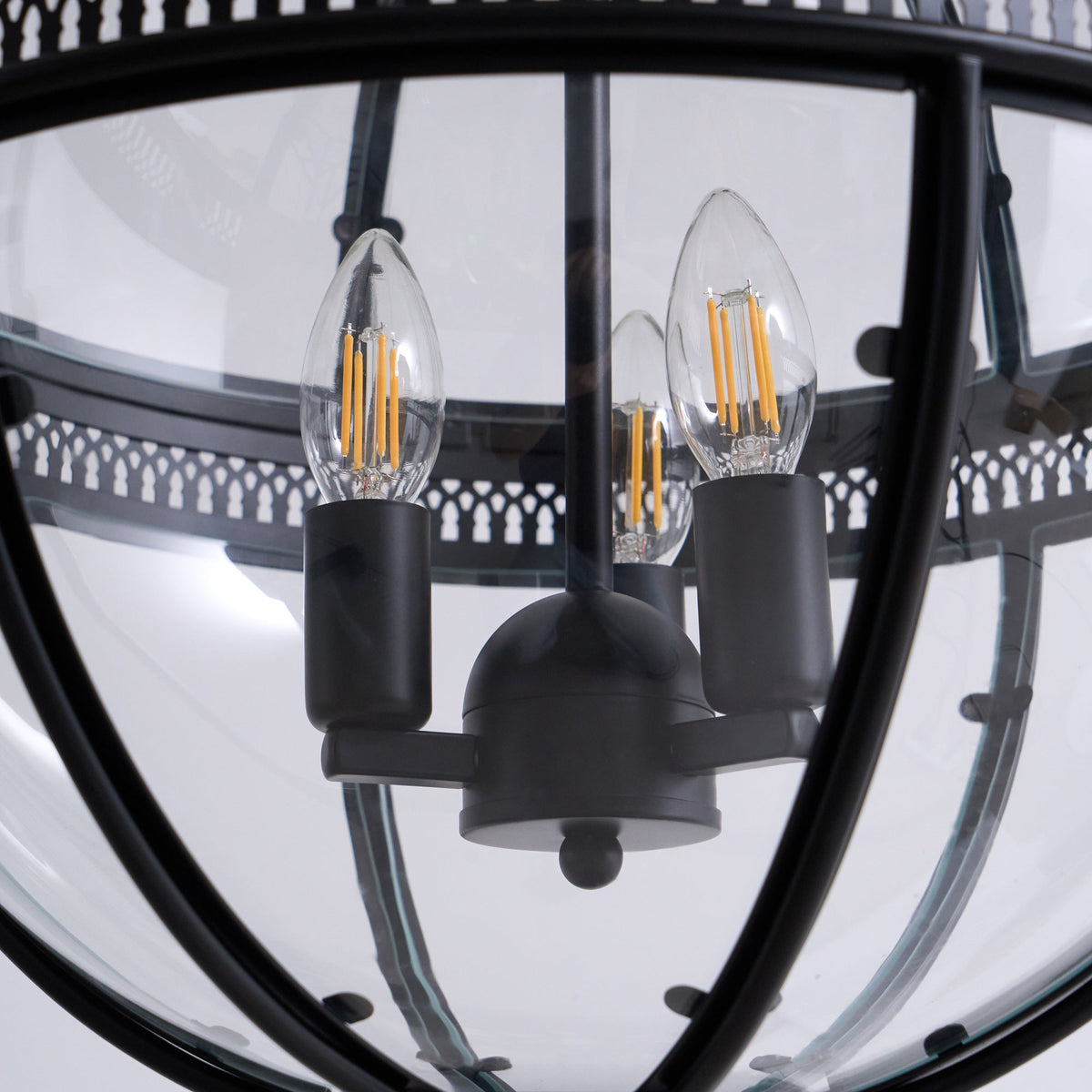 Spherical Glass Shade Ceiling Light E12 Socket Hardwired Overhead Fixture for Dining Table Kitchen Island Breakfast Nook Modern Farmhouse